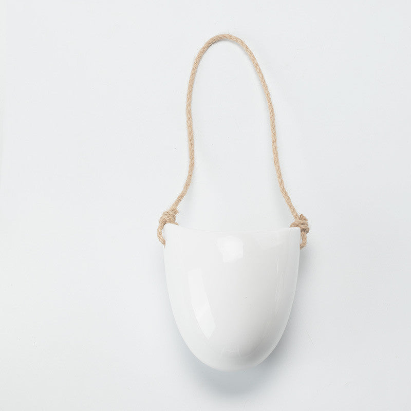 Minimalist Wall-Mounted Ceramic Flower Pot