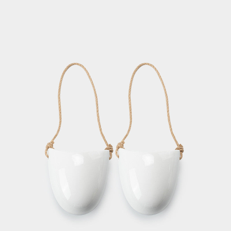 Minimalist Wall-Mounted Ceramic Flower Pot
