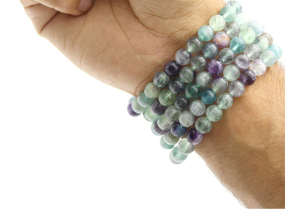 Fluorite Beaded Stretch Bracelet