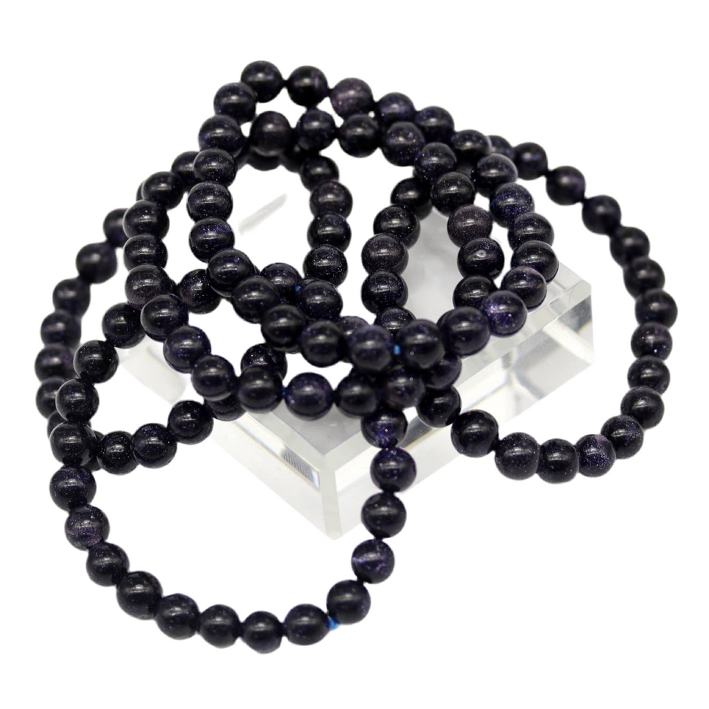 Genuine Blue Goldstone Stretch Bracelet
