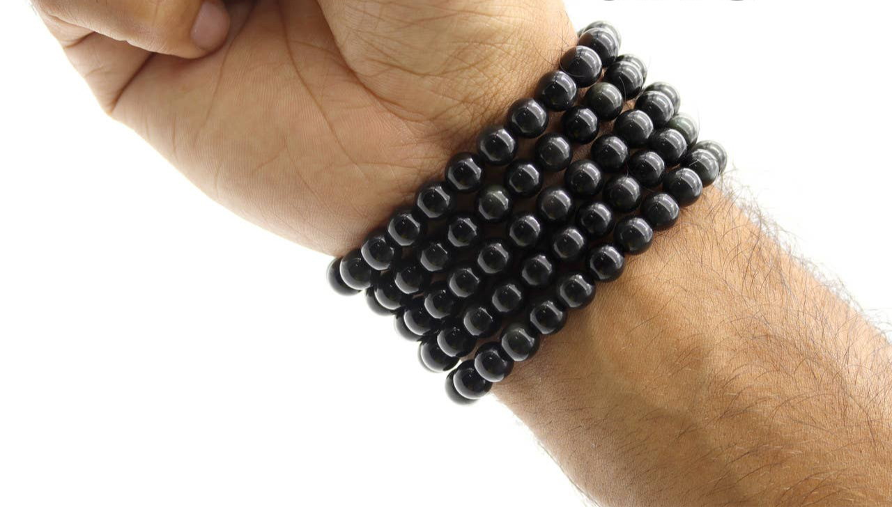 Genuine Black Onyx Stretch Bracelet