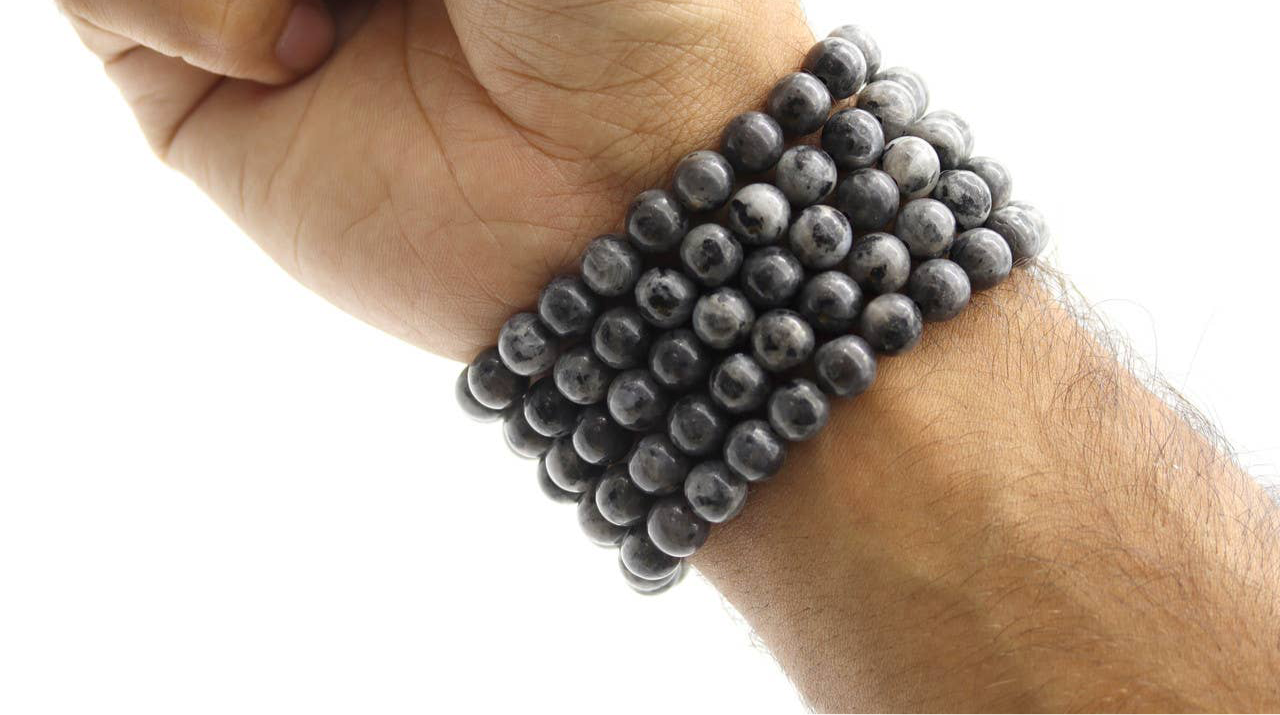 Genuine Black Labradorite Stretch Bracelet