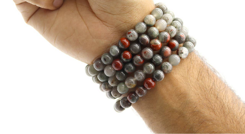 Genuine African Bloodstone Stretch Bracelet