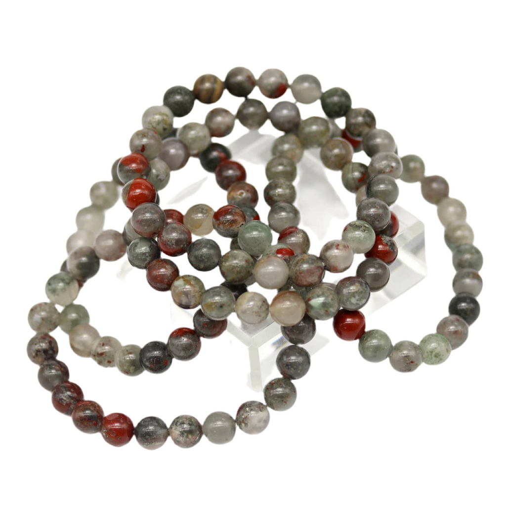 Genuine African Bloodstone Stretch Bracelet