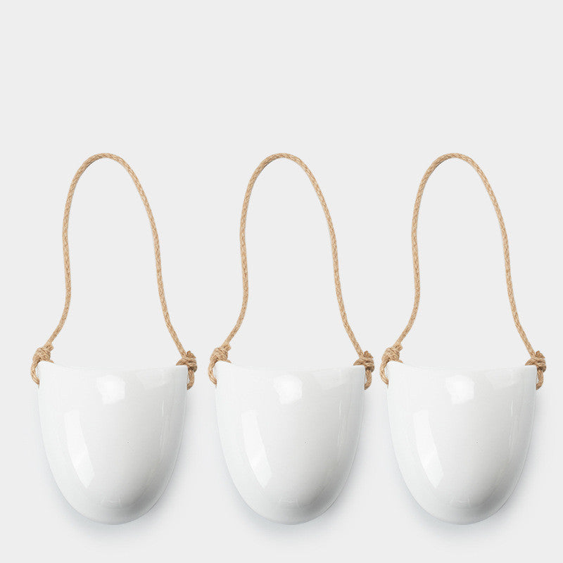 Minimalist Wall-Mounted Ceramic Flower Pot